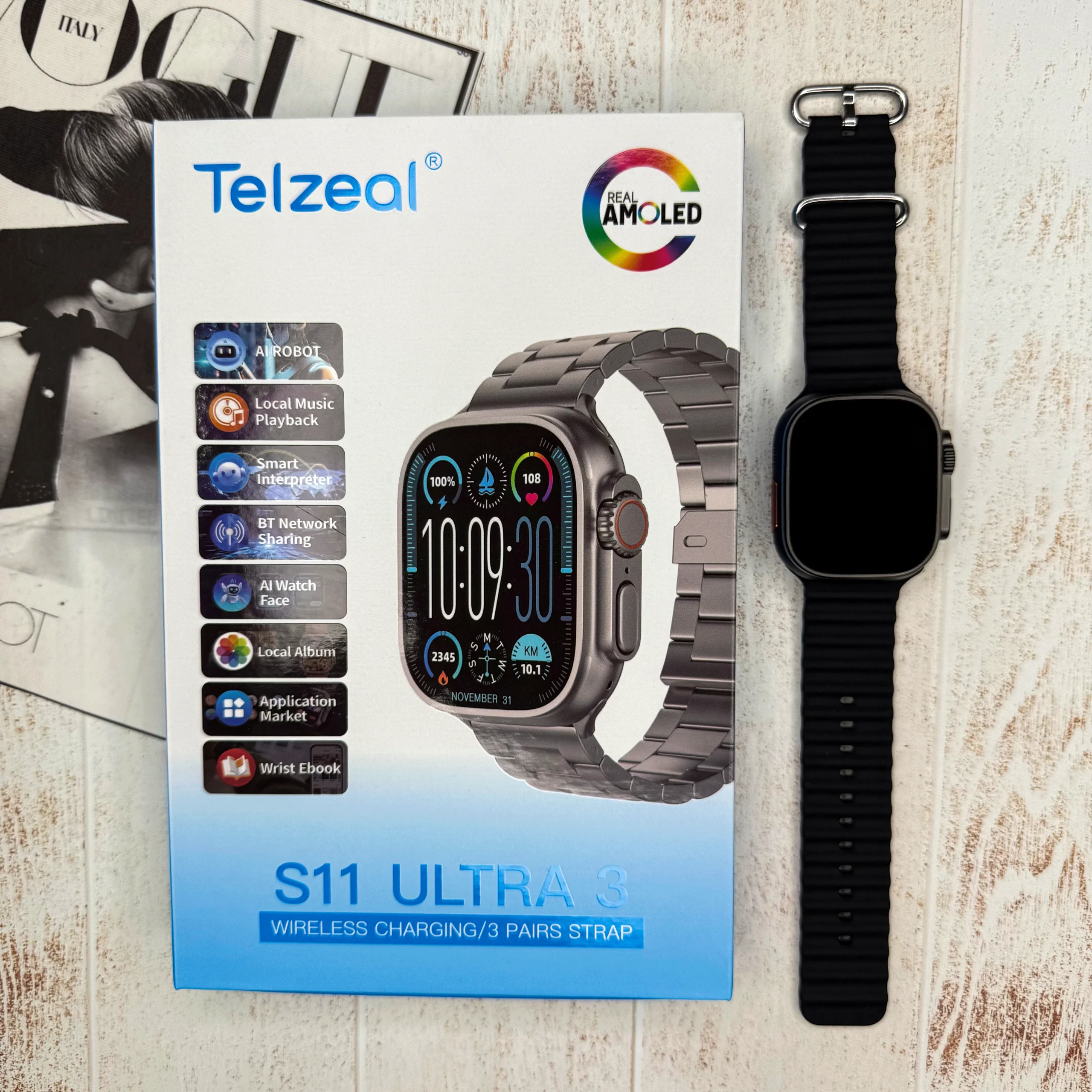 ساعت هوشمند Telzeal S11 Ultra 3 ، با نمایشگر Real AMOLED و شارژ بیسیم